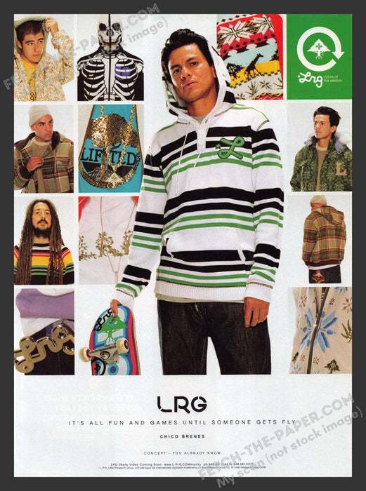 2007 Print Advertisement LRG Clothing Chico Brenes Pro Skateboarder Athlete Ad.