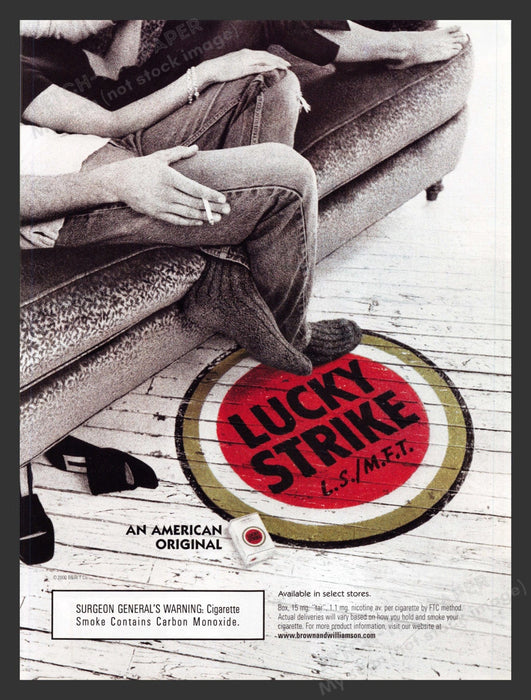 2000 Lucky Strike Cigarettes Couch Print Advertisement Ad.