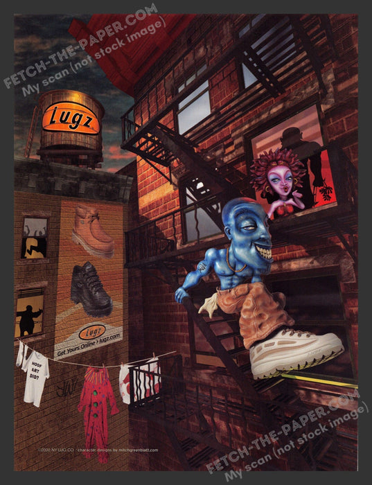 2000 Print Advertisement Lugz Footwear Art by Mitch Greenblatt Ad.