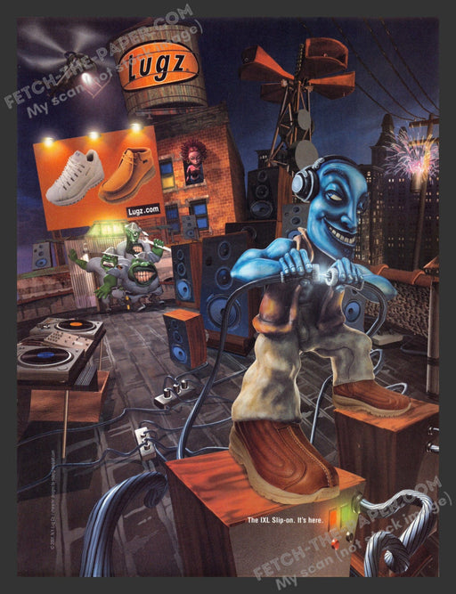 2001 Print Advertisement Lugz Footwear Art By Mitch Greenblatt D.J. Ad.
