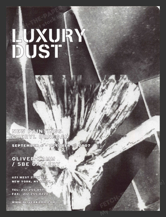 2007 Luxury Dust Cheryl Donegan NYC Art Gallery Print Advertisement Ad.