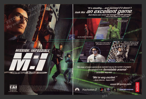 2003 M:I Mission: Impossible Video Game Print Advertisement (2 Pgs)