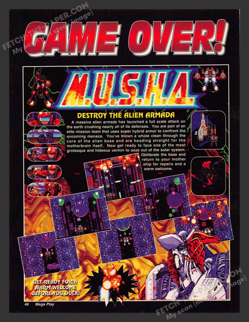 1991 Print Advertisement M.U.S.H.A. Video Game Ad.