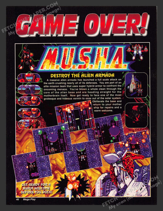 1991 Print Advertisement M.U.S.H.A. Video Game Ad.