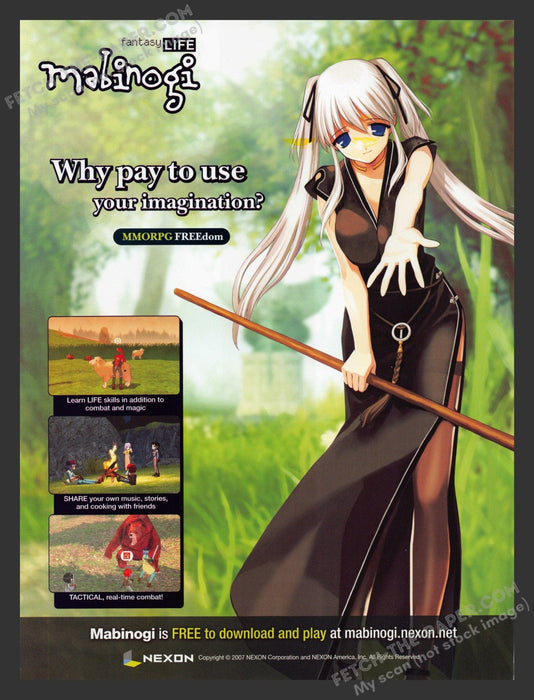 2007 Print Advertisement Mabinogi Video Game Ad.
