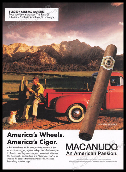 Macanudo Cigars 2000s Print Advertisement Ad 2002 Fetch the Paper!