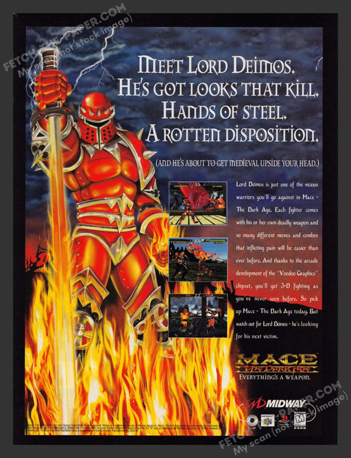 1997 Print Advertisement Mace: The Dark Age Video Game Ad.