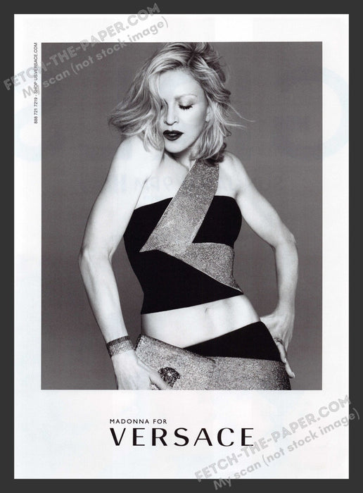 2015 Print Advertisement Madonna for Versace Clothing Musician Ad.
