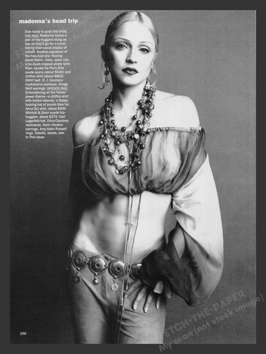 Madonna Magazine Article & Fashion Photos 1990s Print Advertisement Ad 1992 Fetch the Paper!