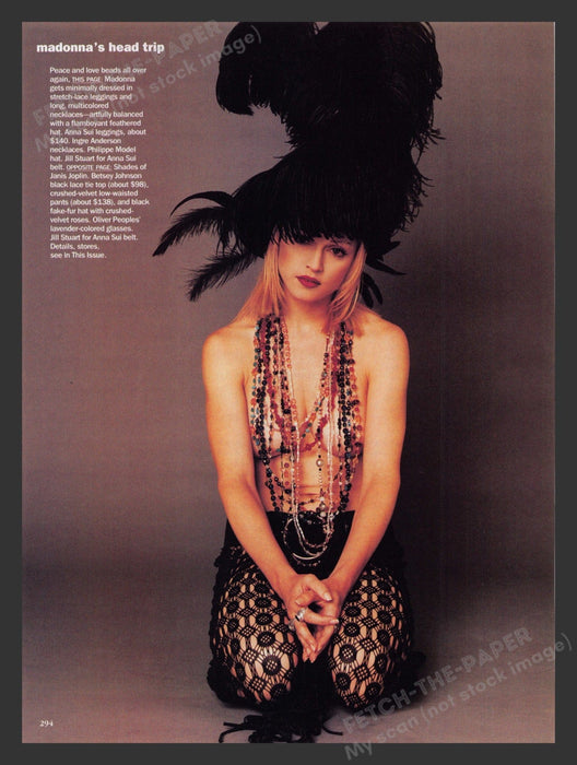 Madonna Magazine Article & Fashion Photos 1990s Print Advertisement Ad 1992 Fetch the Paper!
