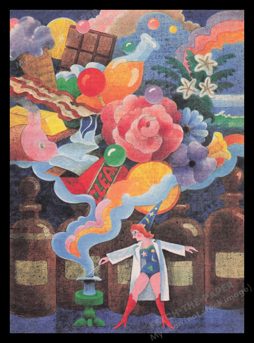 Magazine Illustration 1970s Print Advertisement Ad 1978 Abracadabra Fetch the Paper!