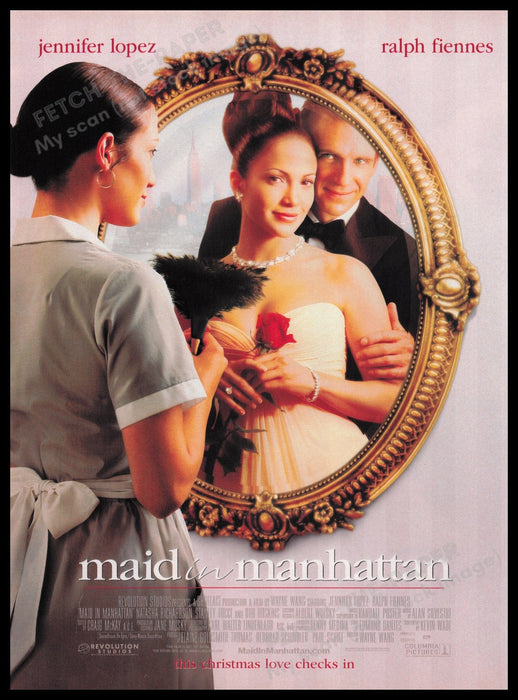 Maid In Manhattan 2000s Print Advertisement Ad 2002 Lopez & Fiennes Fetch the Paper!