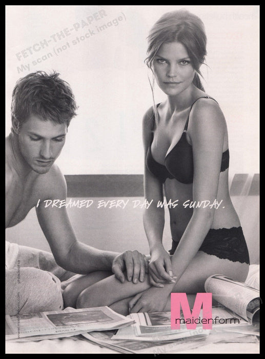 Maidenform 2000s Print Advertisement Ad 2003 Fetch the Paper!