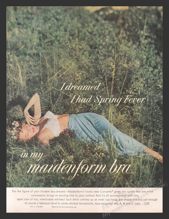 1956 Maidenform I Dreamed I had Spring Fever Print Advertisement Ad