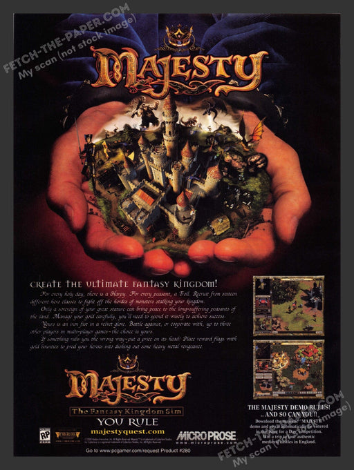 2000 Print Advertisement Majesty Video Game Ad.
