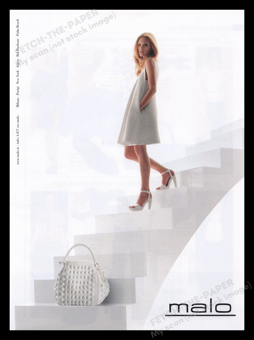 Malo 2000's Print Advertisement Ad 2007 Handbags Legs Stairs Fetch the Paper!