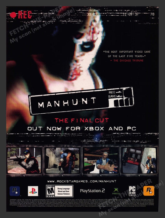 2004 Manhunt: The Final Cut Video Game Print Advertisement