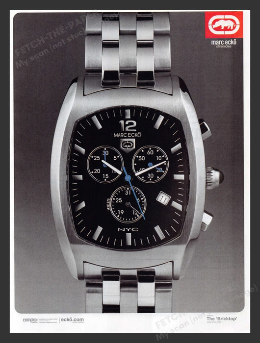 2002 Marc Ecko Chronicles Watches The Bricktop Print Advertisement Ad