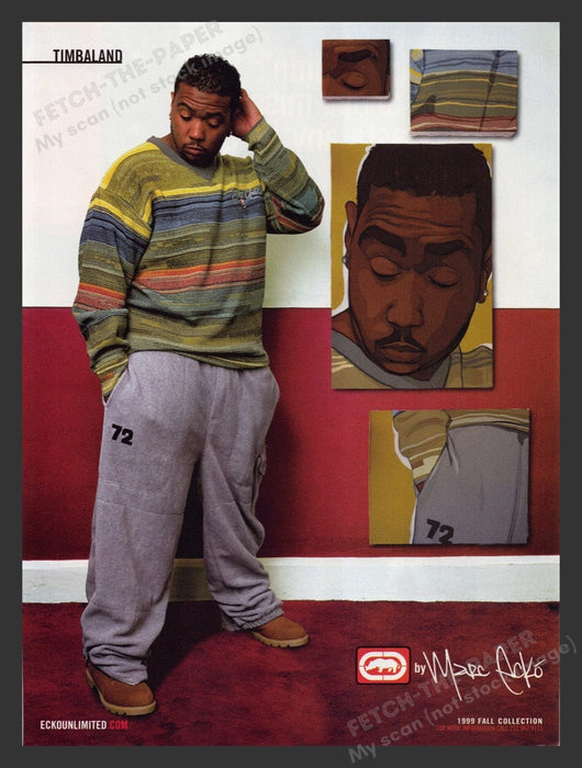 1999 Marc Ecko Unltd. Timbaland Rapper Print Advertisement Ad