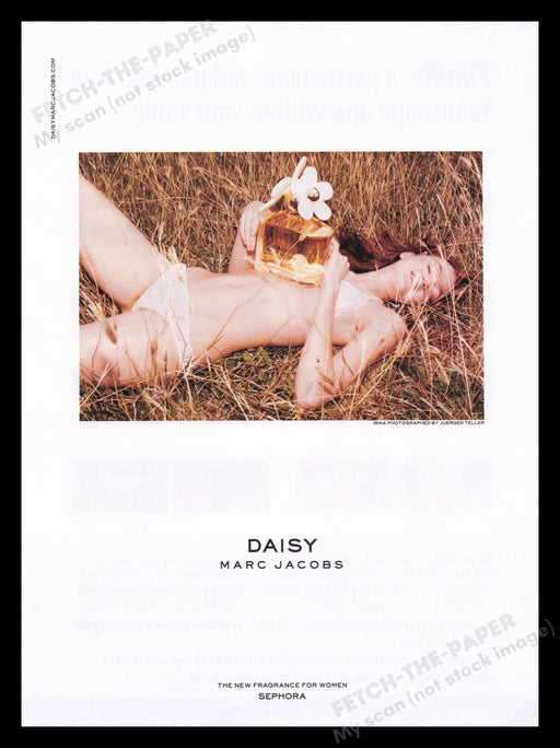 Marc Jacobs 2000s Print Advertisement Ad 2007 Fragrance Lace Bra Panty Model Fetch the Paper!