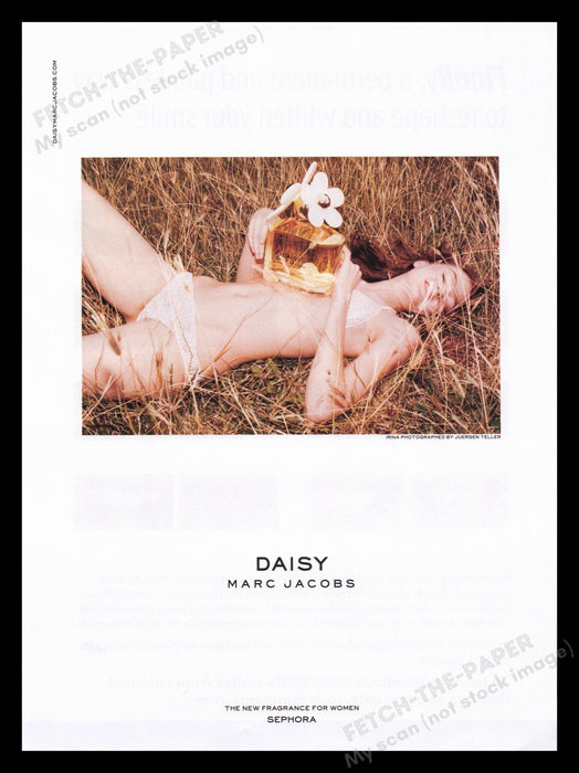 Marc Jacobs 2000s Print Advertisement Ad 2007 Fragrance Lace Bra Panty Model Fetch the Paper!