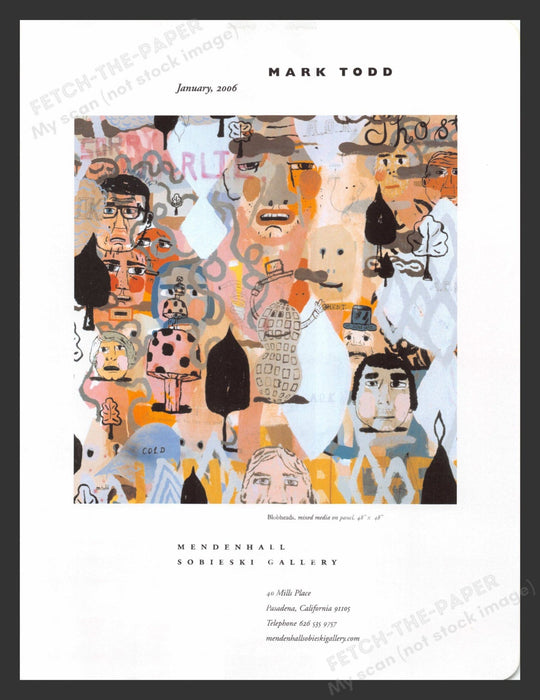 2005 Mark Todd at Mendenhall Sobieski Gallery Artist Show Print Advertisement Ad.