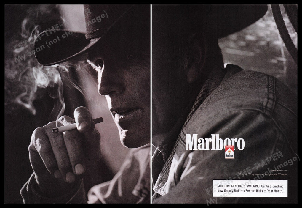 Marlboro 2000s Print Advertisement Ad (2 pages) 2000 Fetch the Paper!