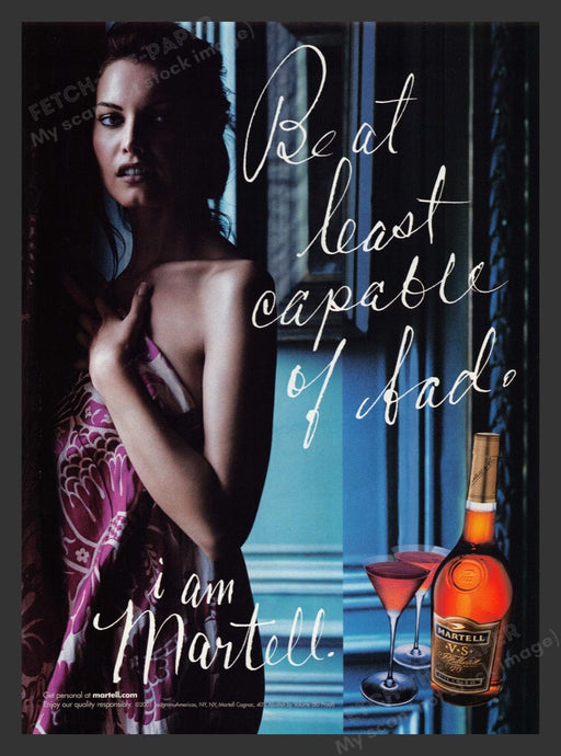 2001 Martell V S Fine Cognac Sexy Girl Print Advertisement Ad