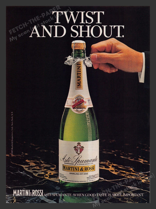 Martini & Rossi "Twist and Shout" 1980s Print Advertisement 1985 Fetch the Paper!