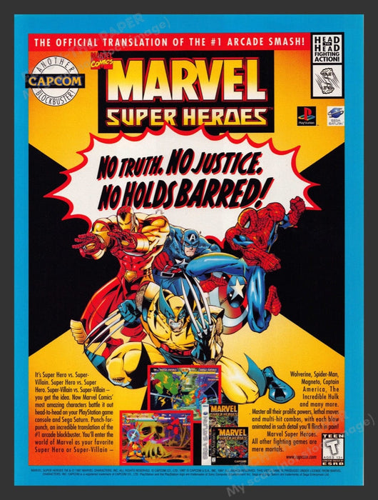 1997 Marvel Super Heroes #1 Arcade Smash Video Game Print Advertisement