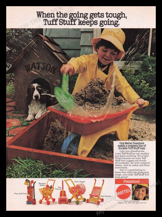 Mattel Preschool Toys 1970s Print Advertisement Ad 1978 Tuff Stuff Fetch the Paper!