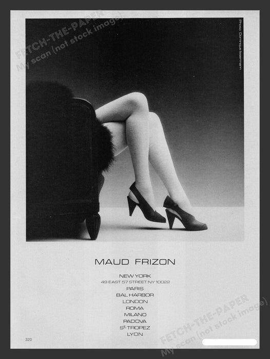 Maud Frizon Shoes Long Legs 1980s Print Advertisement 1983 Fetch the Paper!