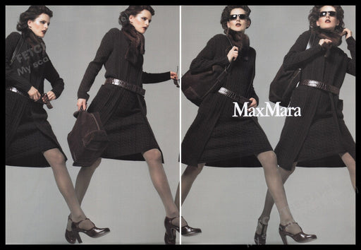 Max Mara Clothing 2000s Print Advertisement (2 pages) 2002 Legs Models Fetch the Paper!