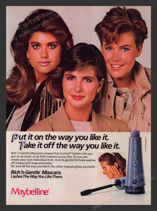 1984 Maybelline Mascara Model: Kathy Ireland Print Advertisement Ad