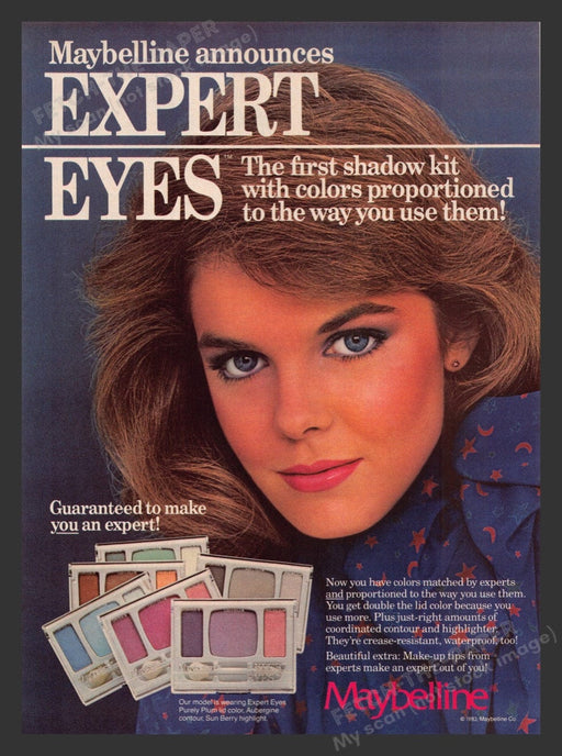 1983 Maybelline Expert Eyes Cosmetics Print Advertisement Ad
