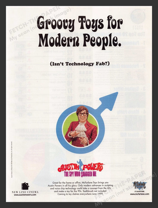 1999 McFarlane Toys Austin Powers Print Advertisement Ad