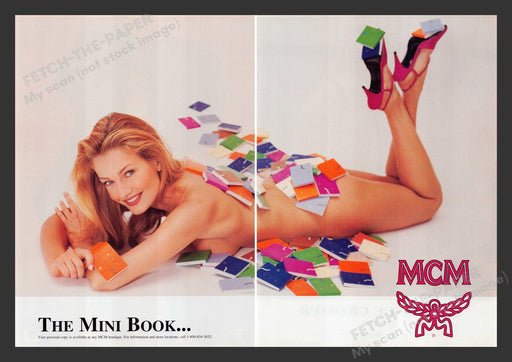MCM Mini Book Naked Model Draped 1990s Print Advertisement (2 pages) 1994 Fetch the Paper!