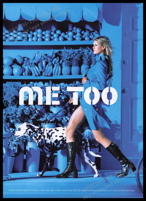 Me Too Clothing 1990s Print Advertisement Ad 1999 Legs Dalmatian Dog Fetch the Paper!