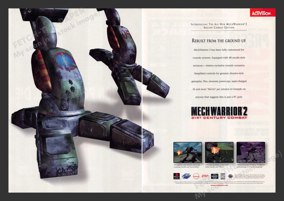 1997 Mech Warrior 2 31st Century Combat Video Game Print Advertisement (2 Pages)