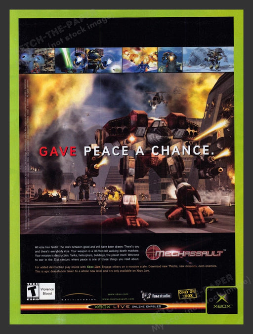 2002 MechAssault Video Game Print Advertisement