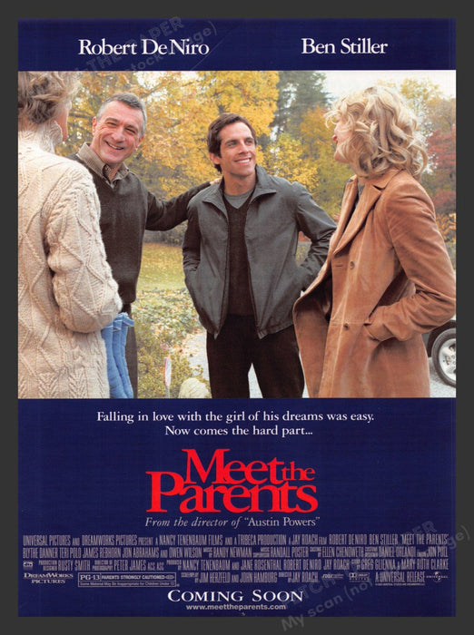 2000 Meet the Parents Movie Release DeNiro Stiller Actors Print Advertisement Ad.