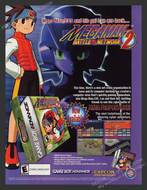 2002 Print Advertisement Mega Man 2: Battle Network Video Game Ad.