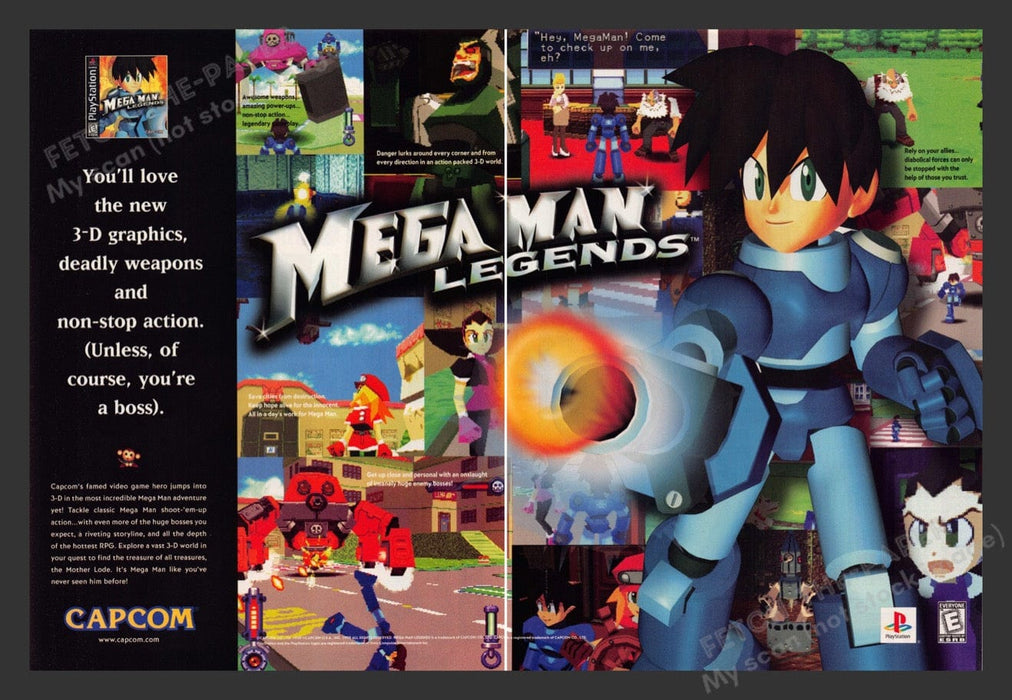 1998 Mega Man Legends Video Game Print Advertisement (2 Pages)