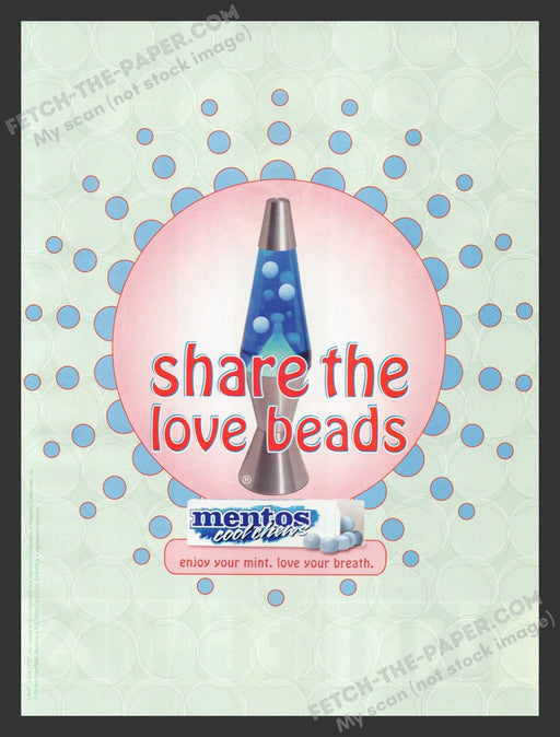 2001 Mentos Cool Chews Candy 1960s Lava Lamp Print Advertisement Ad.