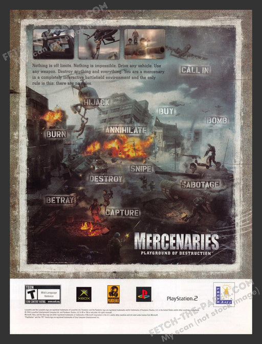 2005 Print Advertisement Mercenaries: Playground of Destruction Video Game Ad.