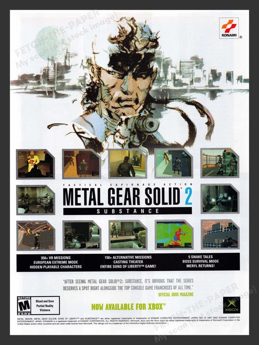 2002 Metal Gear Solid 2 Video Game Print Advertisement