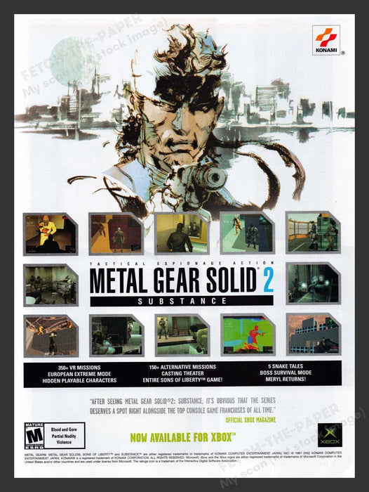 2002 Metal Gear Solid 2 Video Game Print Advertisement
