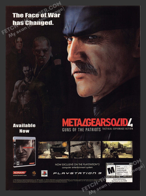 2008 Print Advertisement Metal Gear Solid 4: Guns of the Patriots Video Game Ad.