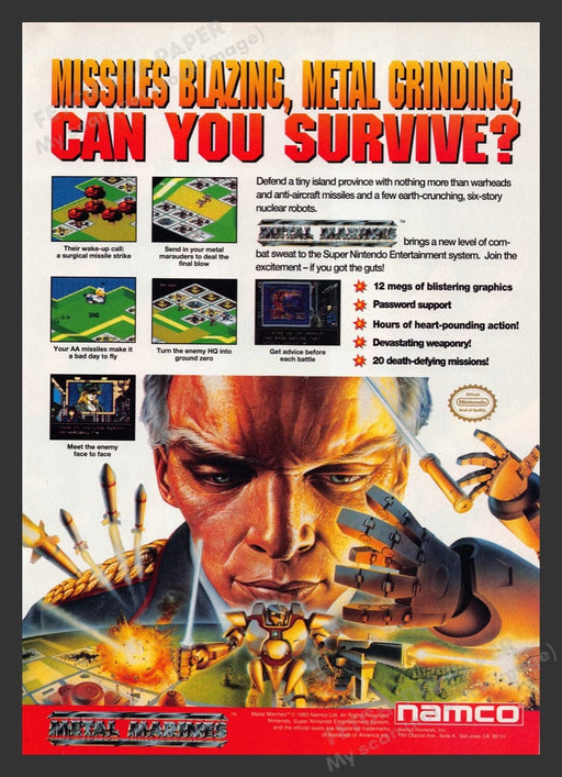 1994 Metal Marines Video Game Print Advertisement
