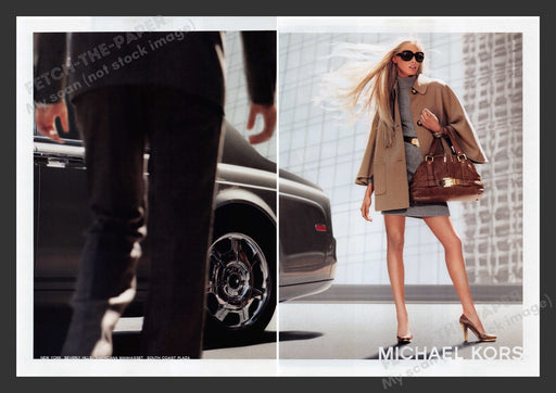 Michael Kors 2000s Print Advertisement (2 pages) 2007 Long Legs Car Fashion Fetch the Paper!